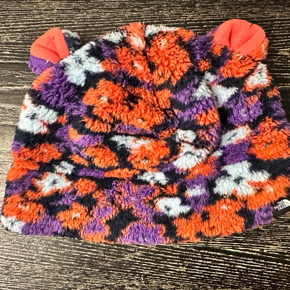The North Face Kids Fuzzy Hat - Orange, Purple, Black